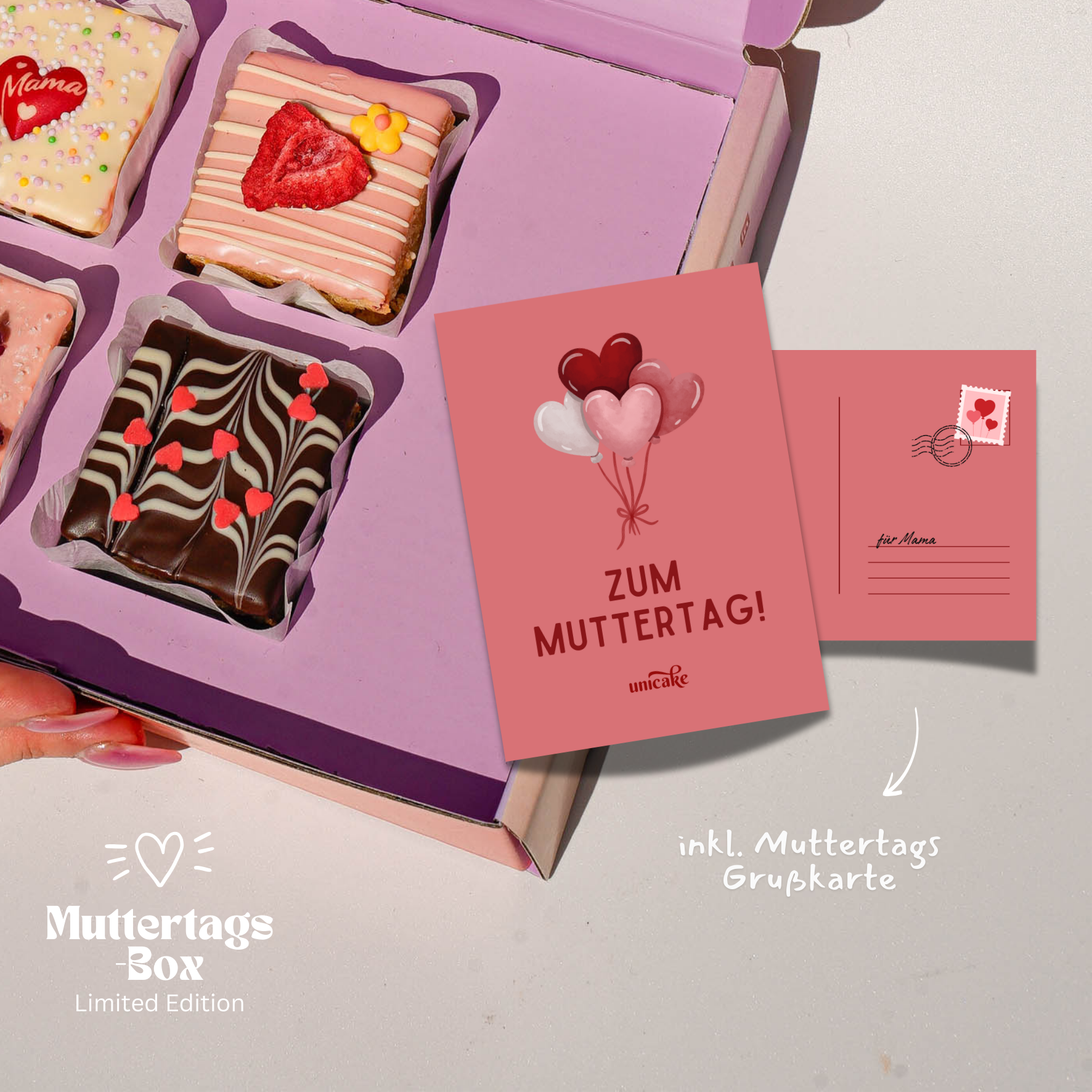MUTTERTAG - 4er Kuchen Box